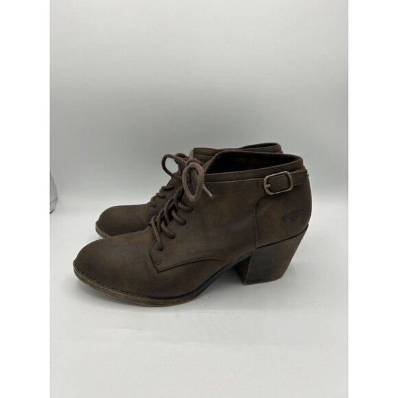 Rocket Dog Boots Women's Ankle Booties Brown Block Heels Casual Buckle Size 8 - Picture 1 of 14